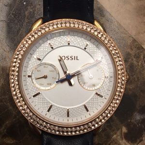 Tailor Multifunction Navy Leather Watch